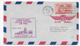 USA - 1953 - ENVELOPPE 1° VOL (FIRST FLIGHT) ROUTE AM82 - SHREVEPORT (LOUISIANA) - 2c. 1941-1960 Cartas