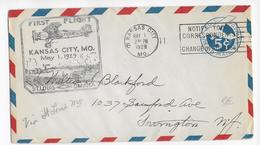 USA - 1929 - ENVELOPPE ENTIER 1° VOL (FIRST FLIGHT) KANSA CITY => ST LOUIS - OMAHA - 1c. 1918-1940 Lettres