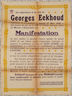 Georges EEKHOUD - Les Admirateurs Et Les Amis De George - Non Classés