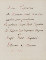 [MANUSCRIT] LIBER HYMNORUM Pro Monasterio Montis Pacis Lirae Secund - Manoscritti