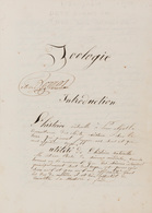 [MANUSCRIT] ZOOLOGIE. - Manuscripten