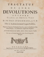 [DROIT] Petrus STOCKMANS - Tractatus De Jure Devolution - Sonstige & Ohne Zuordnung