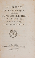 [MÉTÉORITES] Jean-Charles THILORIER - Genèse Philosophi - Other & Unclassified