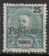 Portuguese Congo – 1902 King Carlos PROVISORIO 25 Réis Used Stamp - Portugiesisch-Kongo
