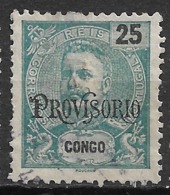 Portuguese Congo – 1902 King Carlos PROVISORIO 25 Réis Used Stamp - Congo Portugais