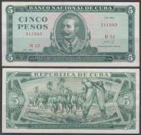 1967-BK-18 CUBA 1967 5$ XF ANTONIO MACEO LEVE DOBLEZ. - Cuba