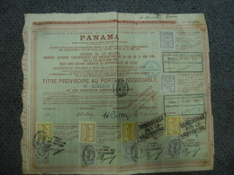 ACTION De 60 F De 1889 CANAL INTEROCEANIQUE De PANAMA COMPAGNIE UNIVERSELLE - Timbres Cachet Remboursé Par Le Sequestre - Navy