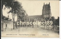 Carte Postale :  Aire Sur La Lys - Place Des Béguines Et L'Eglise - Aire Sur La Lys