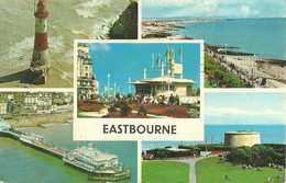 2853 "EASTBOURNE-BEACHY HEAD-ROYAL PARADE-CARPET GARDENS-THE PIER-THE WISH TOWER   " CART. POST. ORIG.  SPED. - Eastbourne