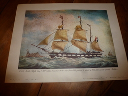 Trois Mâts ALFRED ,Capitaine Viale,au Détroit De Gibraltar, Pour ANTILLES (Portrait Navire  ,dim. Hors-tout = 48 X 36cm - Decorazione Marittima