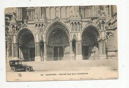 Cp , Automobile , 28, CHARTRES ,portail Sud De La Cathédrale ,voyagée 1912 - Voitures De Tourisme