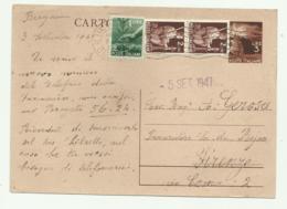 CARTOLINA POSTALE LIRE 3 CON AGGIUNTA LIRE 1+2 DA LIRE 2  1947  FG - 1946-60: Usados