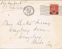 31594. Carta Maritime Mail MONTREAL (Quebec) 1932.  SS AQUITANIA - Covers & Documents