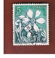 ANDORRA SPAGNOLA (SPANISH ANDORRA)  - SG 65 -  1966    FLOWERS  5 PTA      -    USED - Gebruikt