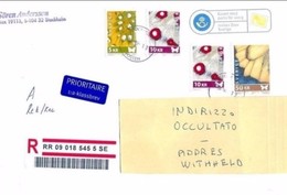 SVEZIA - 13 7 2009  RACCOMANDATA SPEDITA DA STOCCOLMA  A CREMONA / AFFR MISTA - Cartas & Documentos