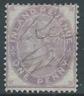 1867-19 GREAT BRITAIN USED POSTAL FISCAL STAMPS F19 1d DIE 1 - V10-3 - Fiscaux