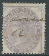 1867-19 GREAT BRITAIN USED POSTAL FISCAL STAMPS F19 1d DIE 1 - V10-9 - Fiscaux