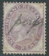 1867-19 GREAT BRITAIN USED POSTAL FISCAL STAMPS F20 1d DIE 2 - F19-7 - Revenue Stamps