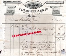 49- SAUMUR- RARE LETTRE TAILBOUIS DAVID- DRAPERIE SOIERIES-SOIE-SILK-28 PLACE DE LA BILANGE- ENTRE 1840-1850 - 1800 – 1899