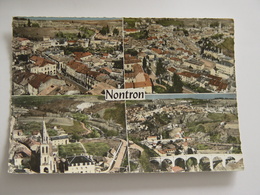 Delcampe - DORDOGNE-NONTRON EN AVION AU DESSUS DE...-VUE GENERALE ET LE CHATEAU L'EGLISE LES PONTS ED LAPIE - Nontron