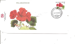 Belgique - Buzin - Pélargonium (  FDC De 1999 Avec Timbre Dentelé Sur 4 Cotés à Voir) - 1991-2000