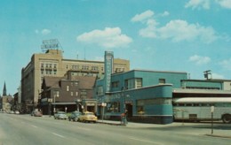 Fort Wayne Indiana, Greyhound Bus Station, Taxi, Jefferson Street Scene, C1950s Vintage Postcard - Fort Wayne