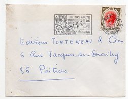 MONACO--1969--Lettre De MONTE-CARLO Pour POITIERS-86 (France)--timbre Seul Sur Lettre--cachet - Covers & Documents