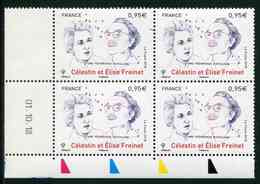 Bloc De 4 Timbres** Gommés De 2018 "0.95 € - CELESTIN ET ELISE FREINET" Avec Date 01 . 10 . 18 - 2010-2019