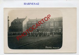 HARNES-Concert Militaire-Musique-CARTE PHOTO Allemande-Guerre 14-18-1WK-France-62-Militaria- - Harnes