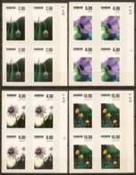 Denmark 2011. Summer Flowers.  Michel 1654 A - 57 A, Plate Blocks  MNH - Nuevos