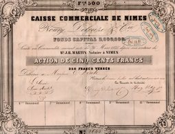 VP14.602 - 1847 - Action De La Caisse Commerciale De NIMES - Mrs NOURY , DELEUZE & Cie - M - O