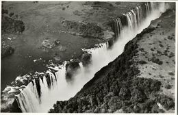 Rhodesia, VICTORIA FALLS, Main Falls And Rainbow Falls From The Air (1940s) RPPC - Zimbabwe