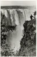 Rhodesia, VICTORIA FALLS, Main Falls Near The Devil's Cataract (1940s) RPPC - Simbabwe