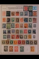 \Y ARGENTINA\Y 1850's-1990's. ALL DIFFERENT Mint & Used Collection, Chiefly On Printed Pages, Collection Strength In Pre - Other & Unclassified