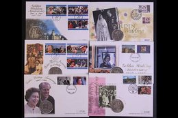 \Y COIN COVERS\Y BRITISH COMMONWEALTH 1997 Royal Golden Wedding Anniversary - Attractive Collection Of All Different COI - Other & Unclassified