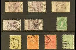 \Y POSTAL FISCALS\Y With Postally Used QUEENSLAND Stamp Duty 1s Green (SG F18); VICTORIA Stamp Duty 3s, 4s, 5s And 10s;  - Other & Unclassified