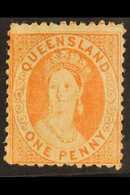 \Y QUEENSLAND\Y 1868 1d Orange-vermilion Chalon, Perf. 13, SG 83, Mint With Large Part Gum, Fresh. For More Images, Plea - Sonstige & Ohne Zuordnung