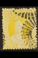 \Y QUEENSLAND\Y 1868-78 4d Yellow Chalon, 1st Transfer, SG 89, Nicely Used. For More Images, Please Visit Http://www.san - Other & Unclassified