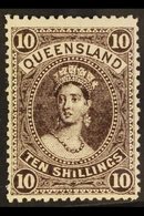 \Y QUEENSLAND\Y 1907-11 10s Blackish Brown Chalon, SG 311, Fine Mint. For More Images, Please Visit Http://www.sandafayr - Other & Unclassified