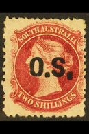 \Y SOUTH AUSTRALIA\Y OFFICIAL 1876-85 2s Rose-carmine "O.S." Overprint Perf 11½-12½, SG O29, Fine Mint, Showing Large St - Other & Unclassified