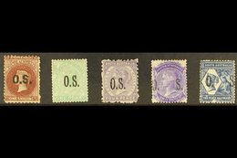 \Y SOUTH AUSTRALIA\Y OFFICIALS 1876-1901 Mint/unused Group, All With Faults, And With 1876-85 1s, 1891-96 1d, 1891-99 4d - Autres & Non Classés