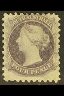 \Y SOUTH AUSTRALIA\Y 1871 4d Dull Lilac Perf 10, Wmk 'V Over Crown', SG 111, Mint With A Couple Of Natural Gum Cracks An - Other & Unclassified