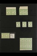 \Y 1913\Y A Lovely Mint / Never Hinged Mint Collection Of ½d Green (Die I) "Roo" (SG 1) Including A Gutter pair From The - Altri & Non Classificati