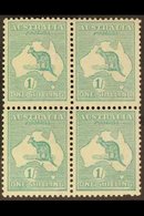 \Y 1915-27\Y 1s Blue-green Roo, Die IIB, SG 40b, BLOCK OF FOUR Mint (two Stamps Never Hinged), Short Perf At Base. For M - Other & Unclassified