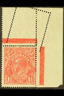 \Y 1926-30\Y 1½d Scarlet - Perf 14, SG 87, Corner Example With Dramatic Perforation Fault, Very Fine Mint For More Image - Other & Unclassified