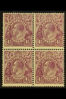 \Y 1926-30\Y 4½d Violet KGV, Perf 13½x12½, SG 103, BLOCK OF FOUR Never Hinged Mint. For More Images, Please Visit Http:/ - Autres & Non Classés