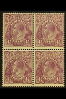 \Y 1926-30\Y 4½d Violet KGV, Perf 13½x12½, SG 103, BLOCK OF FOUR Never Hinged Mint. For More Images, Please Visit Http:/ - Altri & Non Classificati
