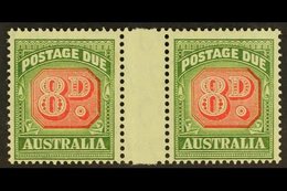 \Y POSTAGE DUES\Y 1946-57 8d Carmine & Green (SG D127, BW 95), Fine Never Hinged Mint Horizontal GUTTER PAIR With The Ri - Andere & Zonder Classificatie