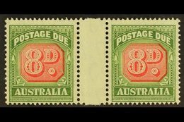 \Y POSTAGE DUES\Y 1946-57 8d Carmine & Green (SG D127, BW 95), Fine Never Hinged Mint Horizontal GUTTER PAIR With The Ri - Altri & Non Classificati