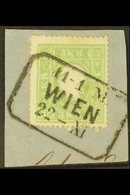 \Y 1859\Y 3kr Green, Mi 12II, SG 24, Fine Used On Small Piece With Boxed Wien Cancel. For More Images, Please Visit Http - Autres & Non Classés